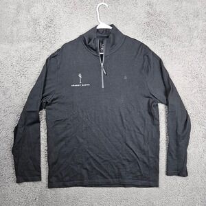 Swanndri Mens 100% Merino Wool 1/4 Zip Pullover Black Craggy Range Size L